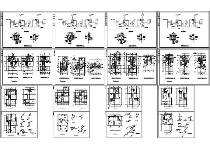 别墅建筑空调系统设计施工CAD图（含给排水设计）_图1
