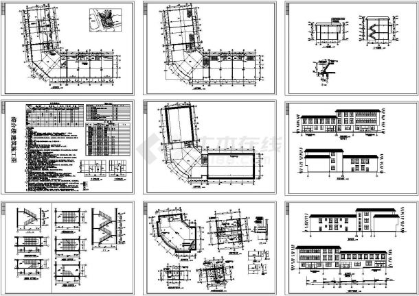 2650平米3层高档商业综合楼建筑设计CAD施工图-图一