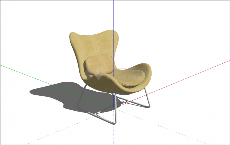 现代舒适美观办公休闲椅su模型-图二