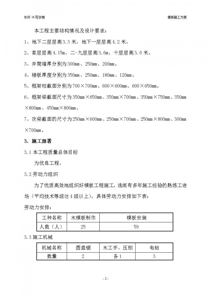 [北京]框架结构写字楼项目模板工程施工方案-图二