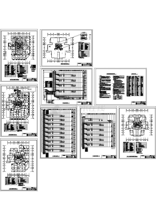 某高层住宅楼消防设计CAD平面图纸-图一