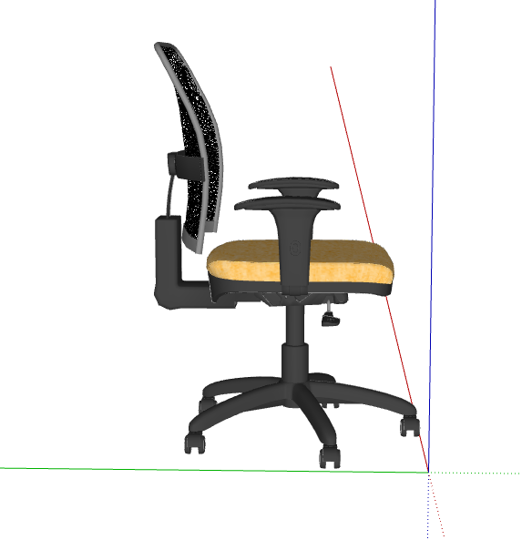黑黄滚轮办公椅椅子吧椅su模型_图1
