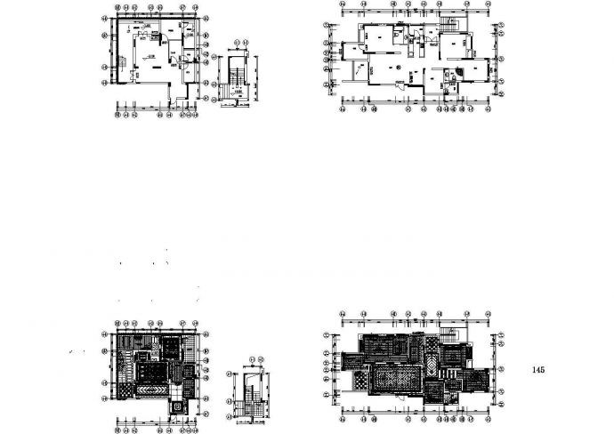 某多层框架结构别墅样板房新古典风格室内装修设计cad全套施工图（含高清效果图）_图1