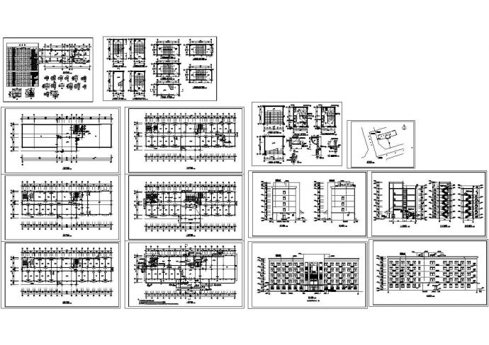 长55.7米 宽16.95米 6层办公楼建筑施工图_图1