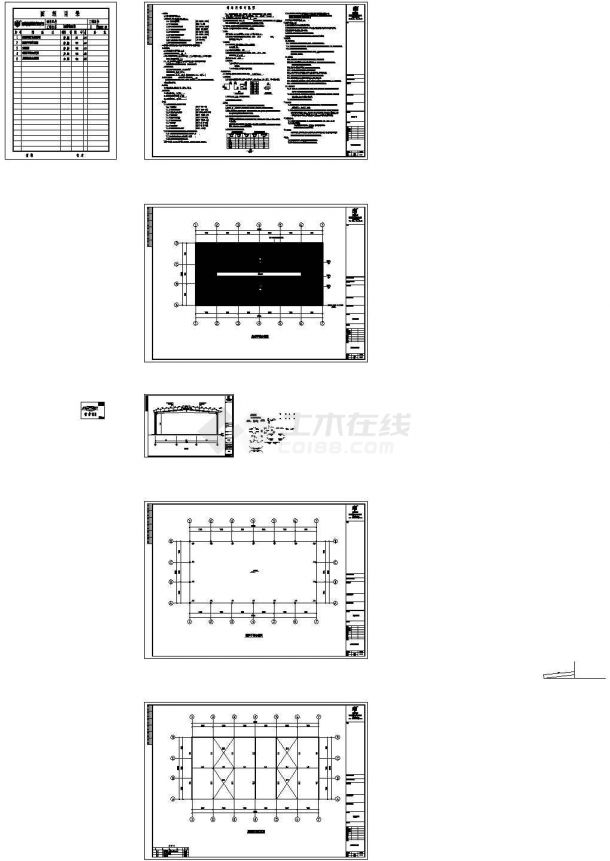 门式刚架钢结构厂房屋盖结构CAD施工图-图一