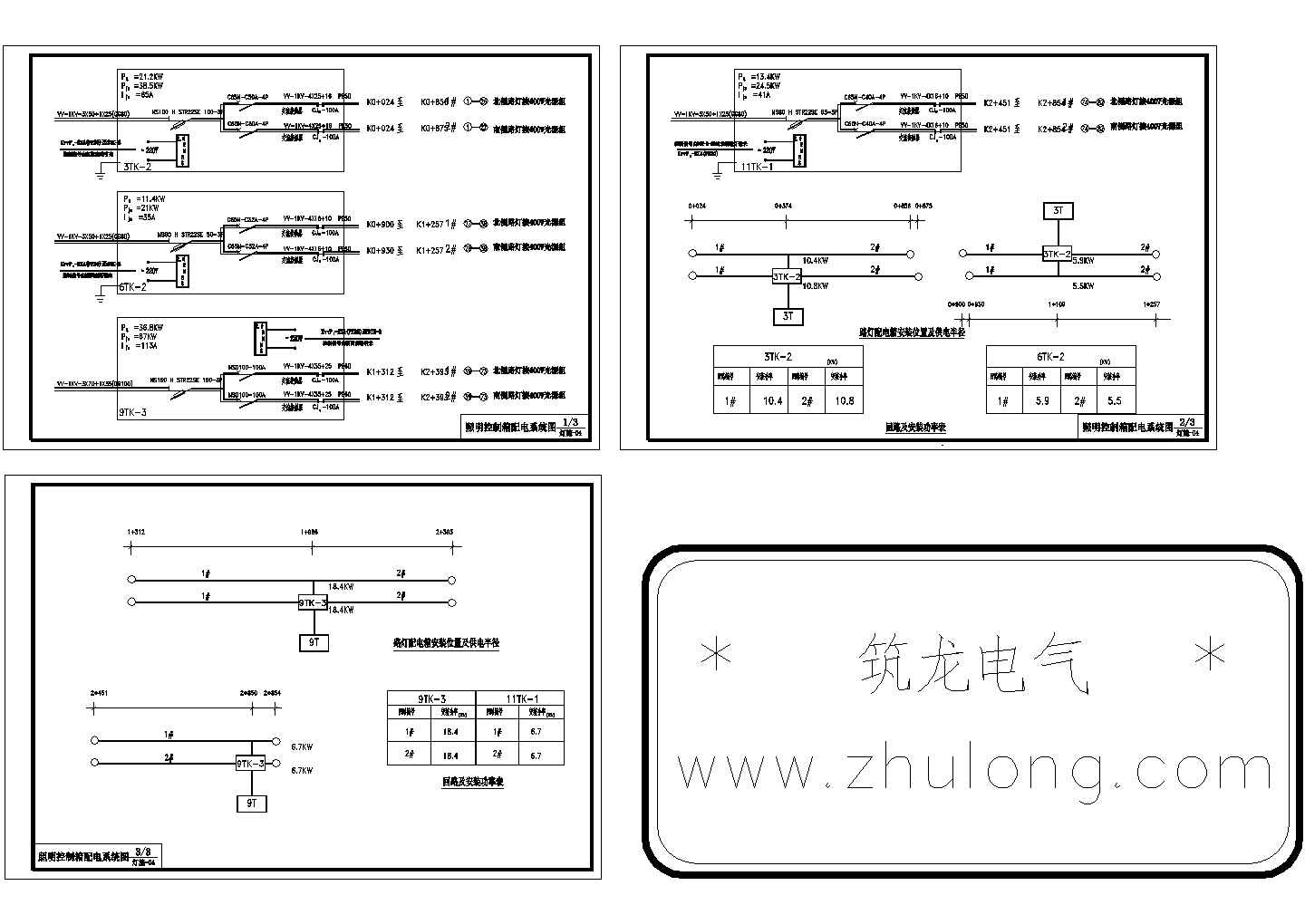 某路灯工程照明控制箱配电系统图