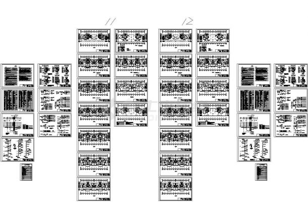 某小区一期11#12#电气设计平面图-图一