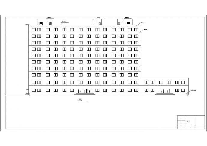 1万平米十层框架结构办公楼施工cad图(含计算书，毕业设计)_图1