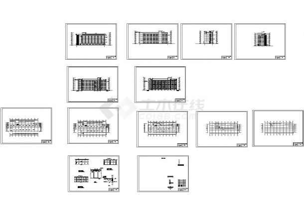 八层综合办公楼全套设计cad图(含计算书，毕业设计)-图一