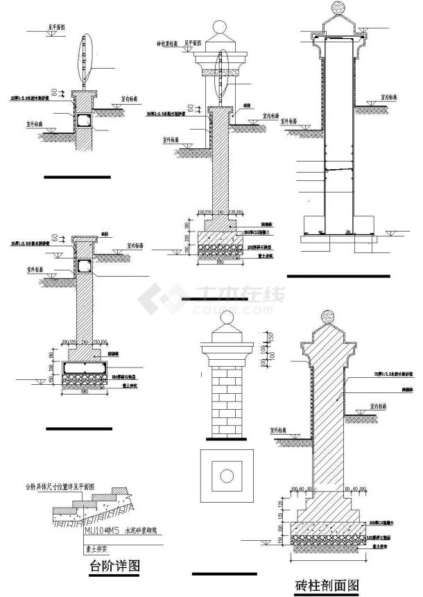 经典11套欧式栏杆详图设计cad建筑施工详图（甲级院设计）-图一