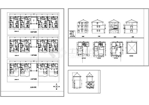 3层兄弟型小农家住宅楼建筑设计CAD施工图-图一