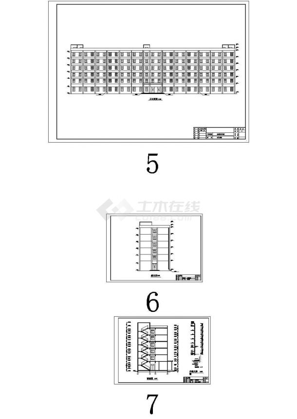 7000平米六层框架结构综合办公楼建筑施工cad图(含计算书，毕业设计)-图二