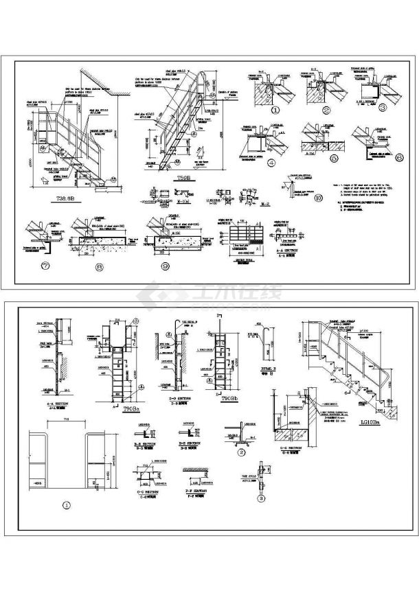 几十种楼梯的结构做法cad大样图