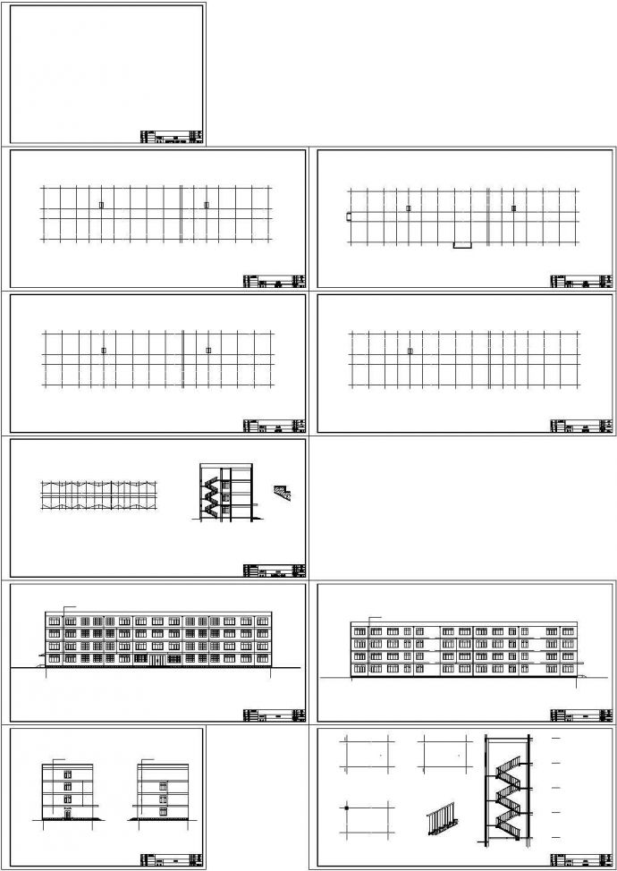 3994平米四层框架结构办公楼建筑施工cad图(含计算书，毕业设计)_图1