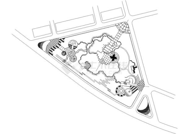 [浙江]杭州丁桥镇公园中标方案CAD平面图-图二