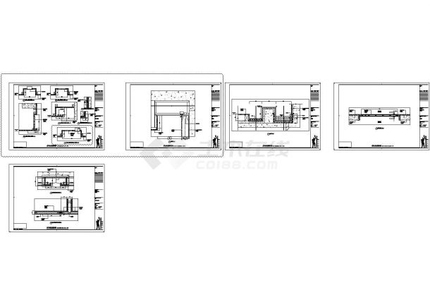 某花园小区售楼处现代简约风格室内装修设计cad全套施工图（含物料表）-图二