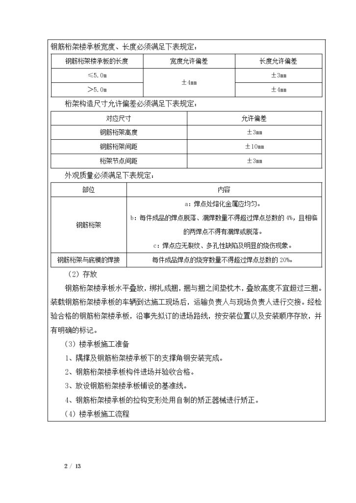 敦煌国际酒店钢筋桁架楼承板施工技术交底-图二