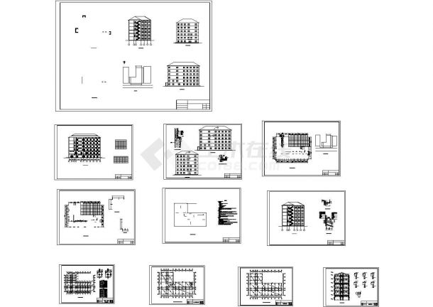 3413平米六层框架综合办公楼建筑设计CAD施工图-图一
