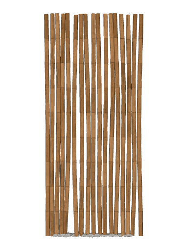 排列整齐褐色竹竿组合su模型_图1