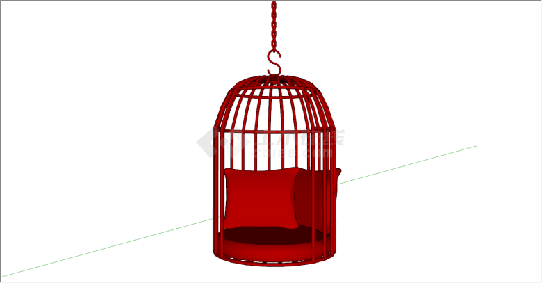 金属鸟笼形艺术吊椅 (29)su模型-图一