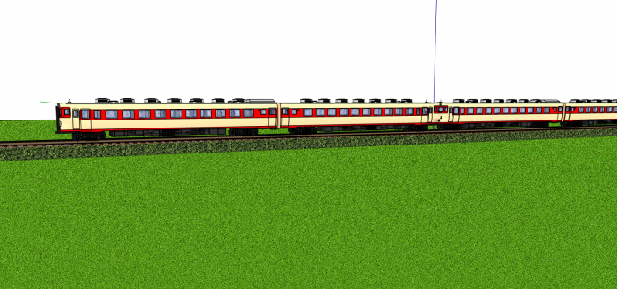 欧式复古长列火车su模型_图1