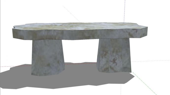 中式风格公园建筑石桌石凳su模型_图1