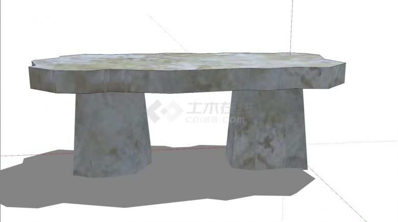 中式风格公园建筑石桌石凳su模型-图一