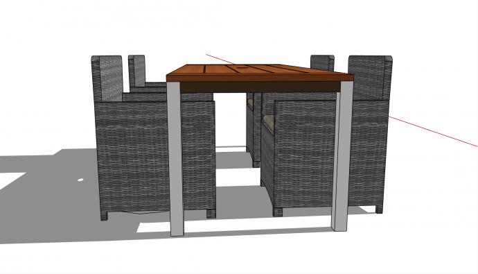 现代餐桌椅户外家具su模型_图1