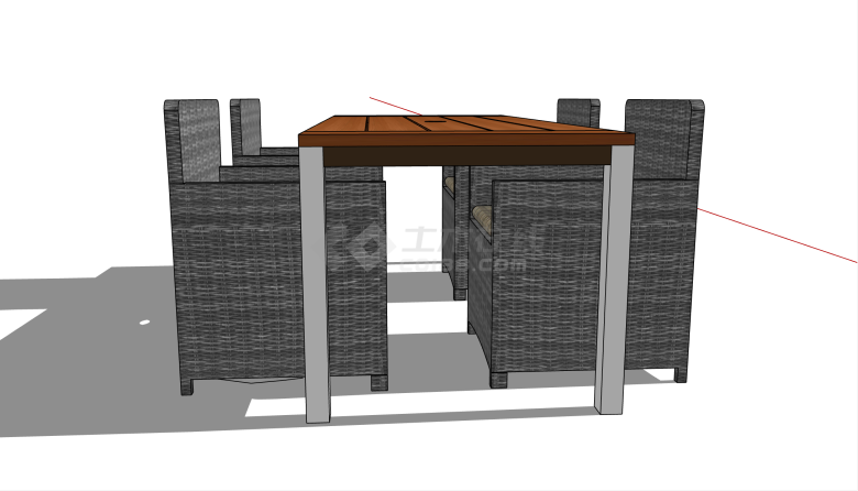 现代餐桌椅户外家具su模型-图一