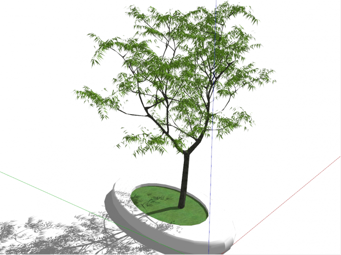 现代简约大气公共设施创意方形树池su模型_图1