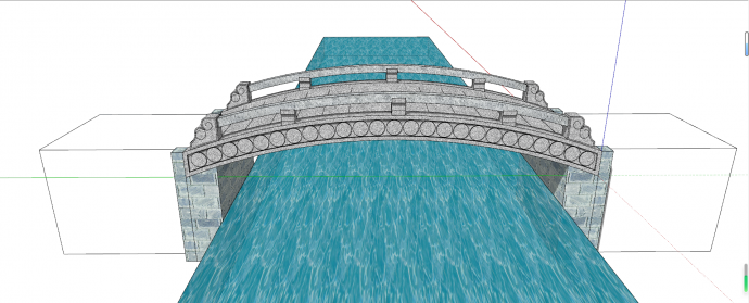 单孔抛物线空腹式石拱桥su模型_图1