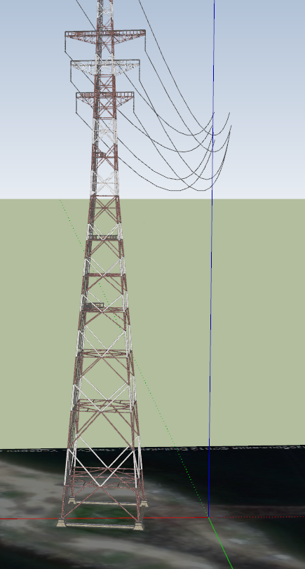 白红相见电力线铁塔su模型-图二