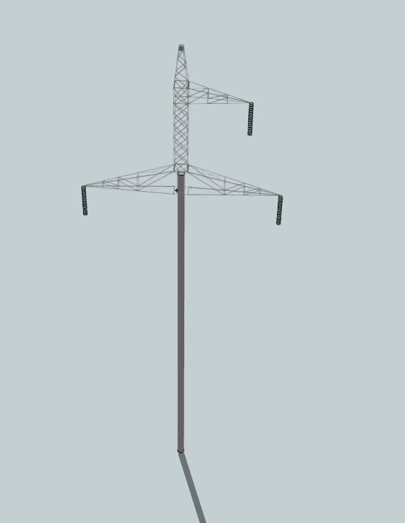 简易的单个电力铁塔su模型_图1