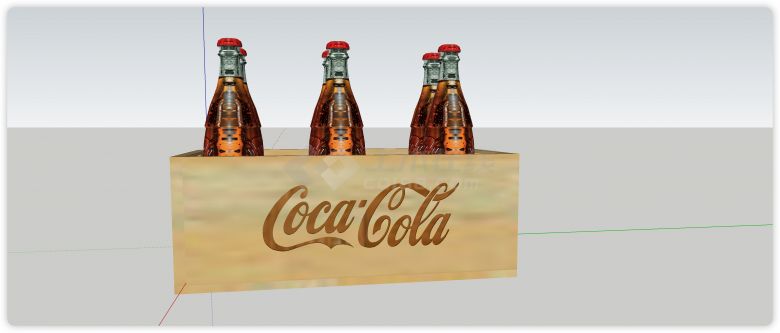 玻璃瓶可乐酒瓶饮料食品su模型-图一