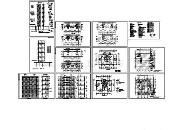 高层住宅楼全套建筑施工CAD图，含建筑设计说明-图一