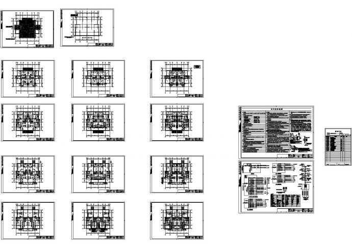 某地下一层地上三层二拼别墅（建筑高度13.2米）强弱电设计cad全套电气施工图（含设计说明，含负荷计算书，含电压损失计算书，含年预计雷击次数计算书）_图1