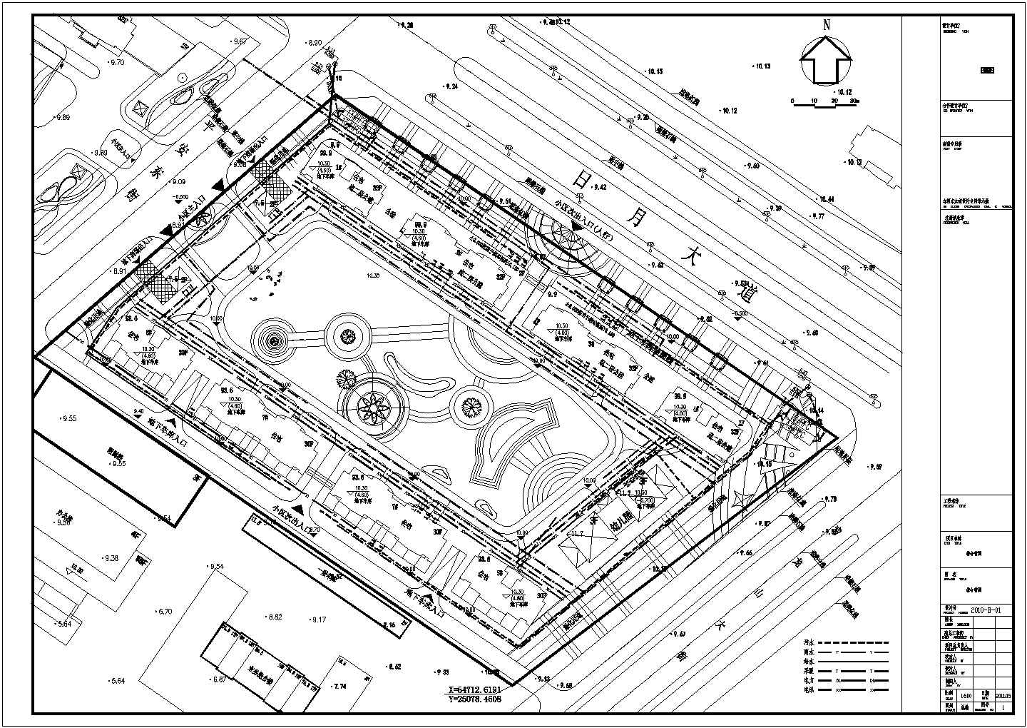 某高档花园广场综合管网设计CAD施工图
