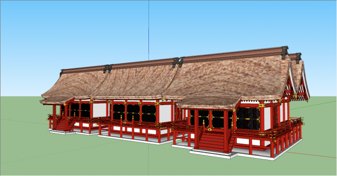 古朴传统的中式大殿su模型_图1