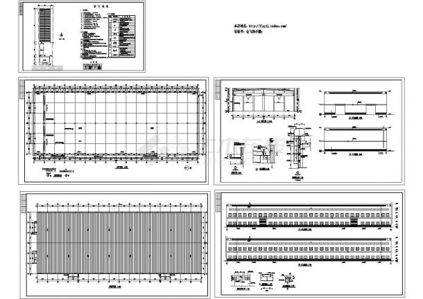 3456平米单层排架结构建筑装饰材料公司厂房建筑设计CAD施工图-图一