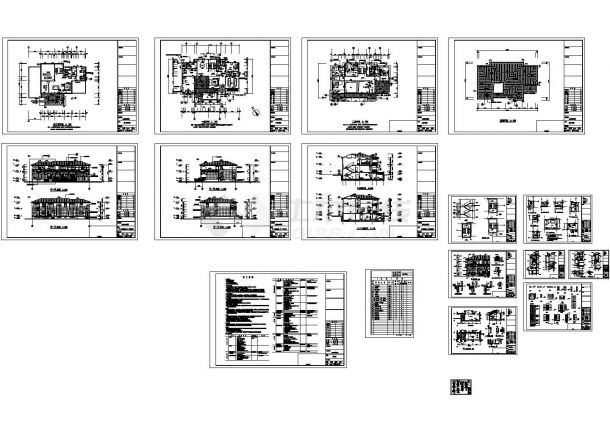 皇冠花园二层框架结构别墅（774㎡）设计cad全套建筑施工图（含设计说明）-图一