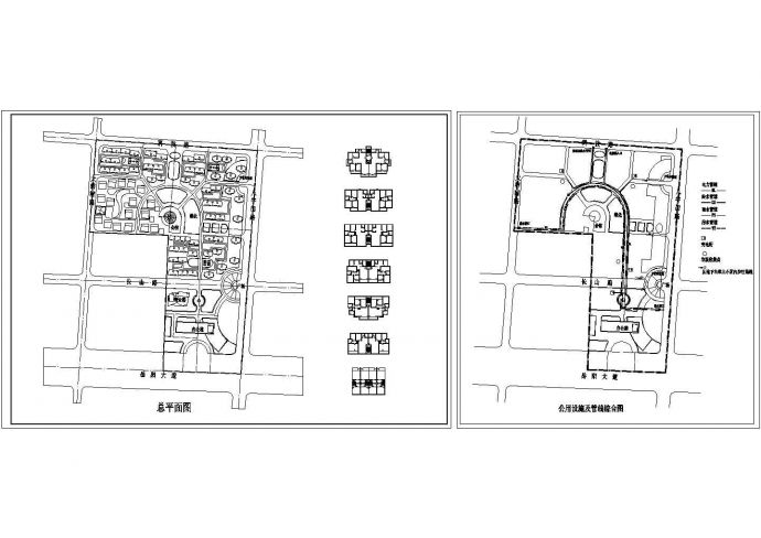 住宅小区综合楼规划设计cad图(含总平面图)_图1