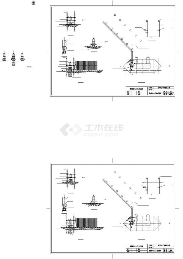广东某自来水厂增产扩容船型格栅水泵工艺设计图-图一
