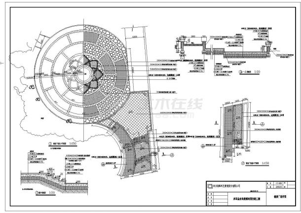 健身广场施工剖面CAD参考图-图二