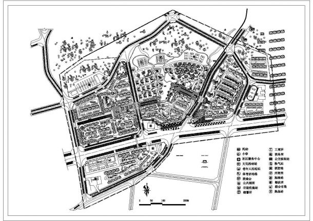 上海新城小区规划设计cad图(含总平面图)-图一
