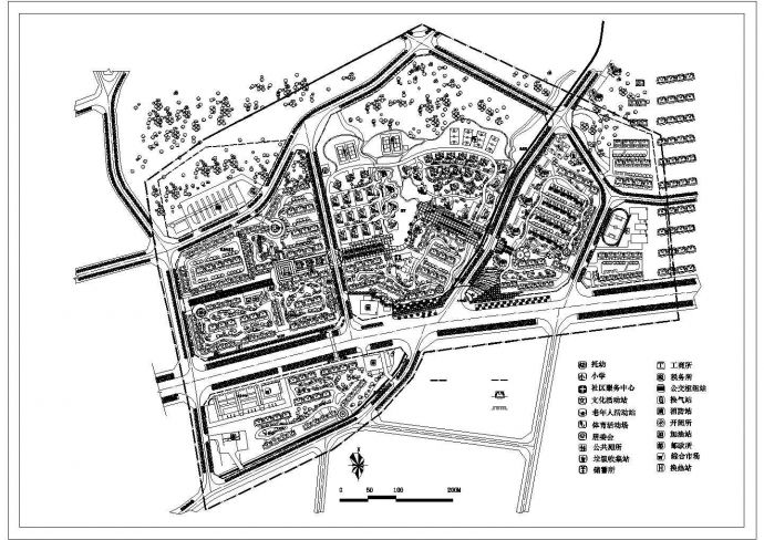 上海新城小区规划设计cad图(含总平面图)_图1
