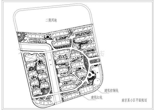 南京某小区规划设计cad图(含总平面图)-图一
