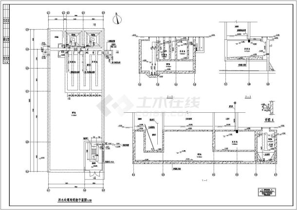 某医院污水处理设计cad施工图-图二