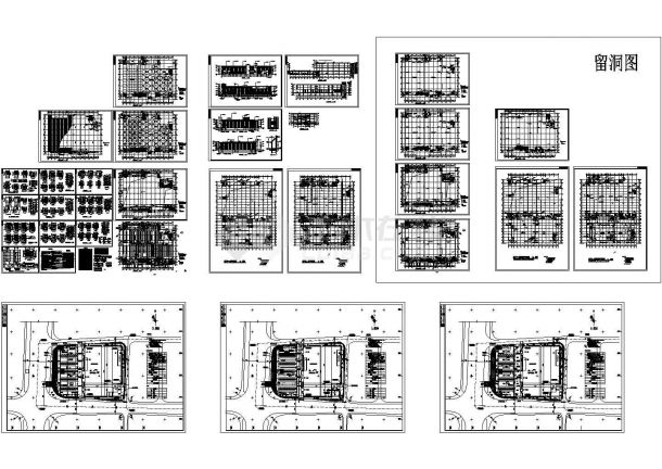 某三层大型建材超市建筑施工图纸（标注详细）-图一