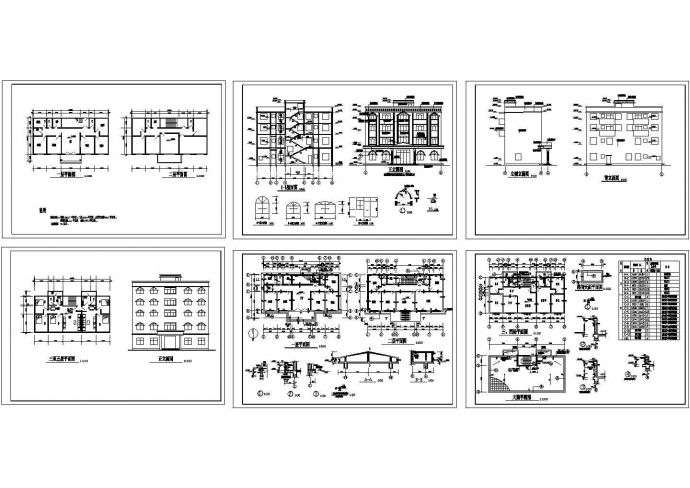 1006平米五层办公综合楼方案设计cad图，共六张_图1