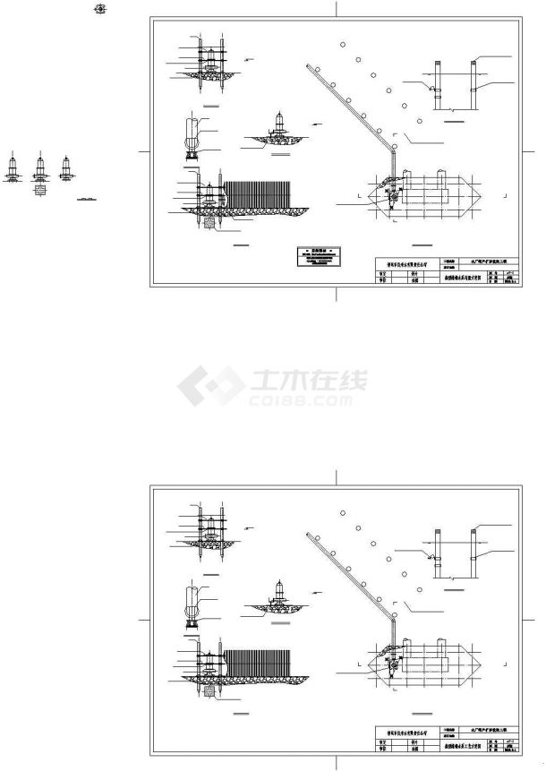 广东某自来水厂增产扩容船型格栅水泵工艺流程cad图（含船型格栅水泵工艺方案图）-图一